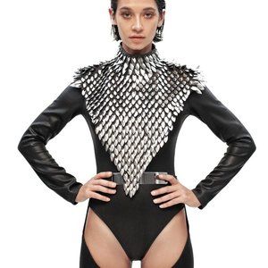 Gelareh Designs Vest Shoulder Piece Leather Scales Women Men Khaleesi Costume OS